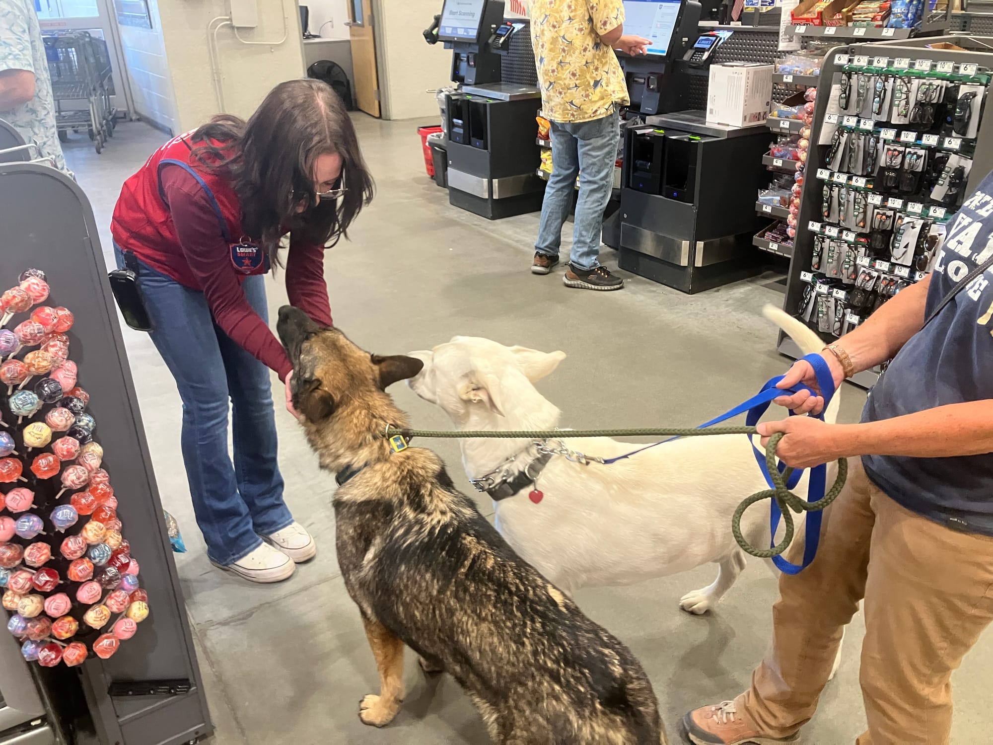 "We love all the attention we get from our friends at Lowes." Caramel and Rowdy did very well!