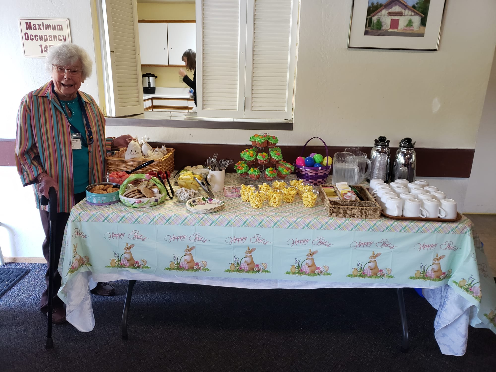 Donna Sire by the festive table April, 2025