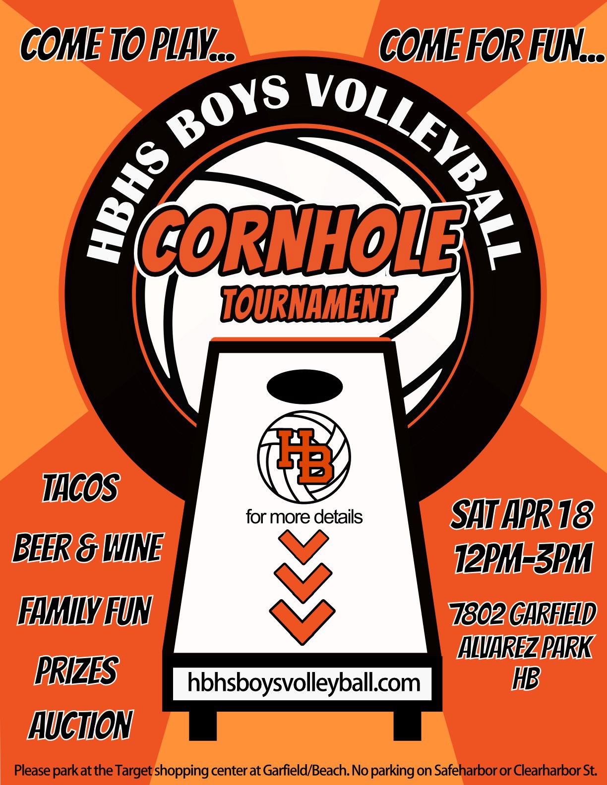 Annual Cornhole Tournament April 18th