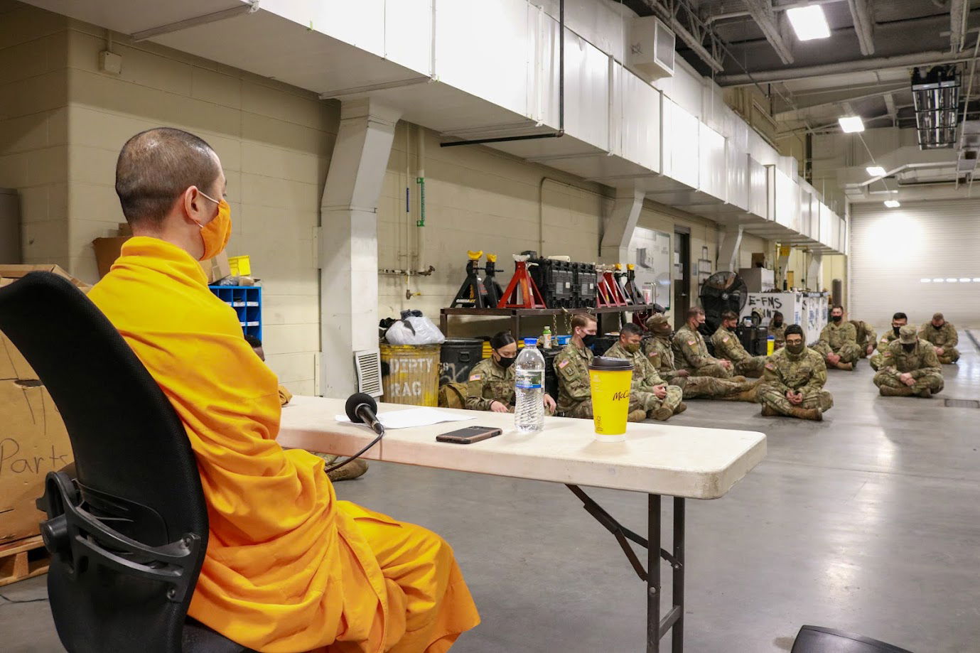Guiding Meditation at Military camp