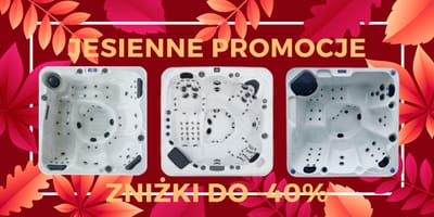 Jesień w ogrodzie z jacuzzi ogrodowym.