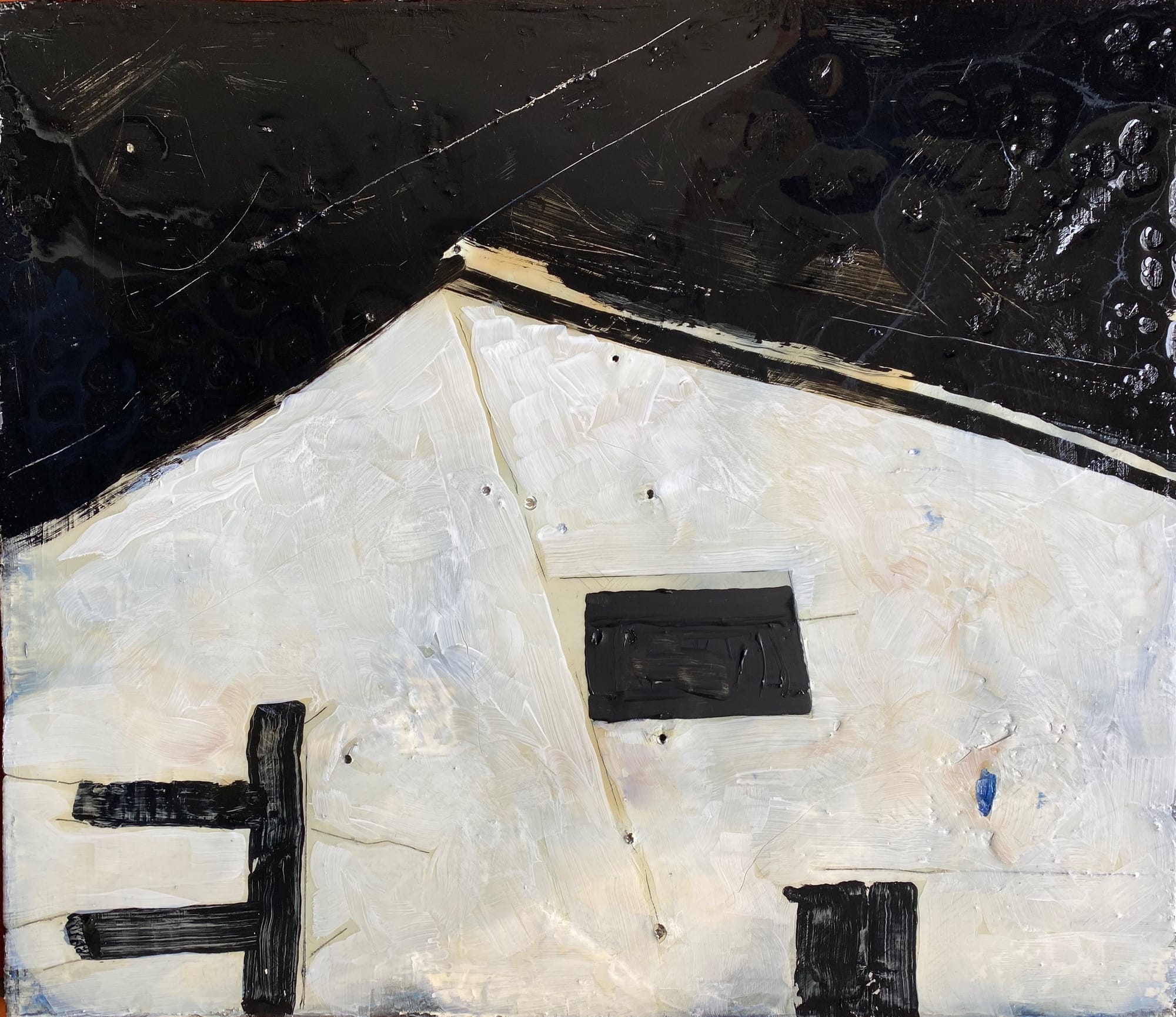On the Border -Not A Safe House 2023 mixed media (coll EH)