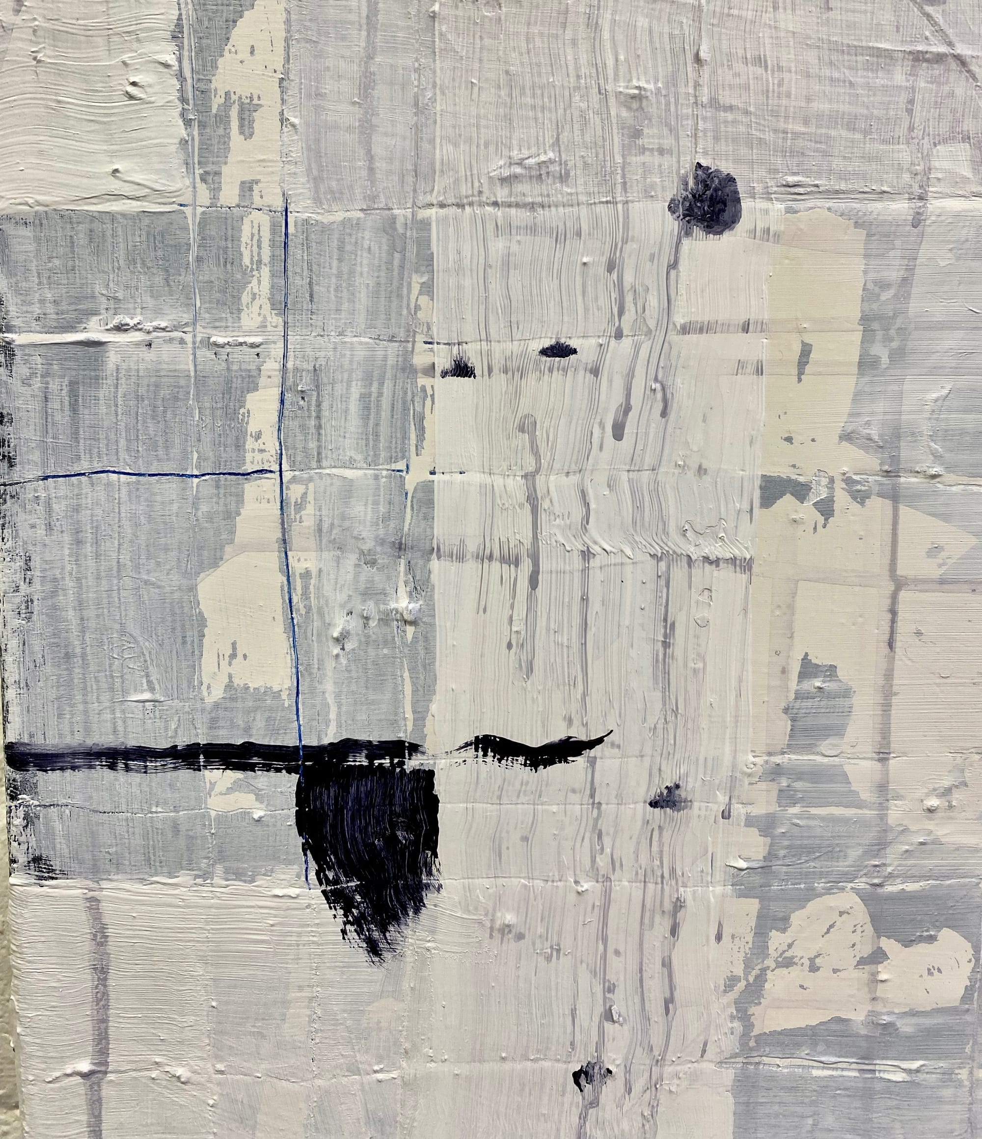 "On The Border - 7 Flags Half Down" - 2025    DETAIL  - olieverf /canvas 60x60x3 cm