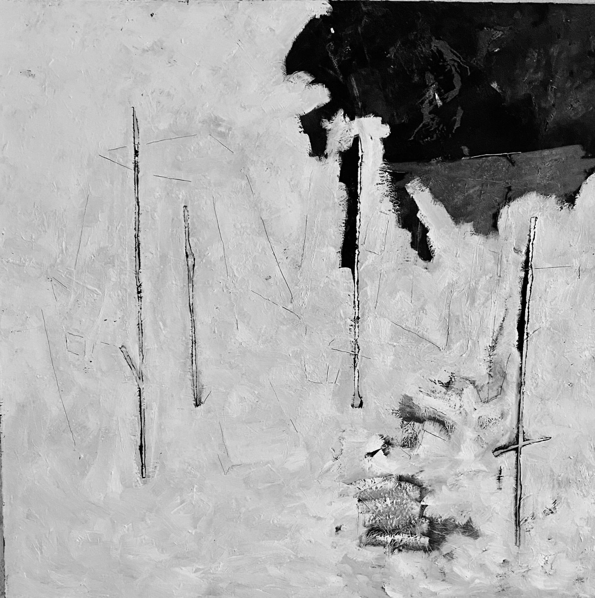 Lost History 2  2024   olieverf/canvas   150x150x4 cm