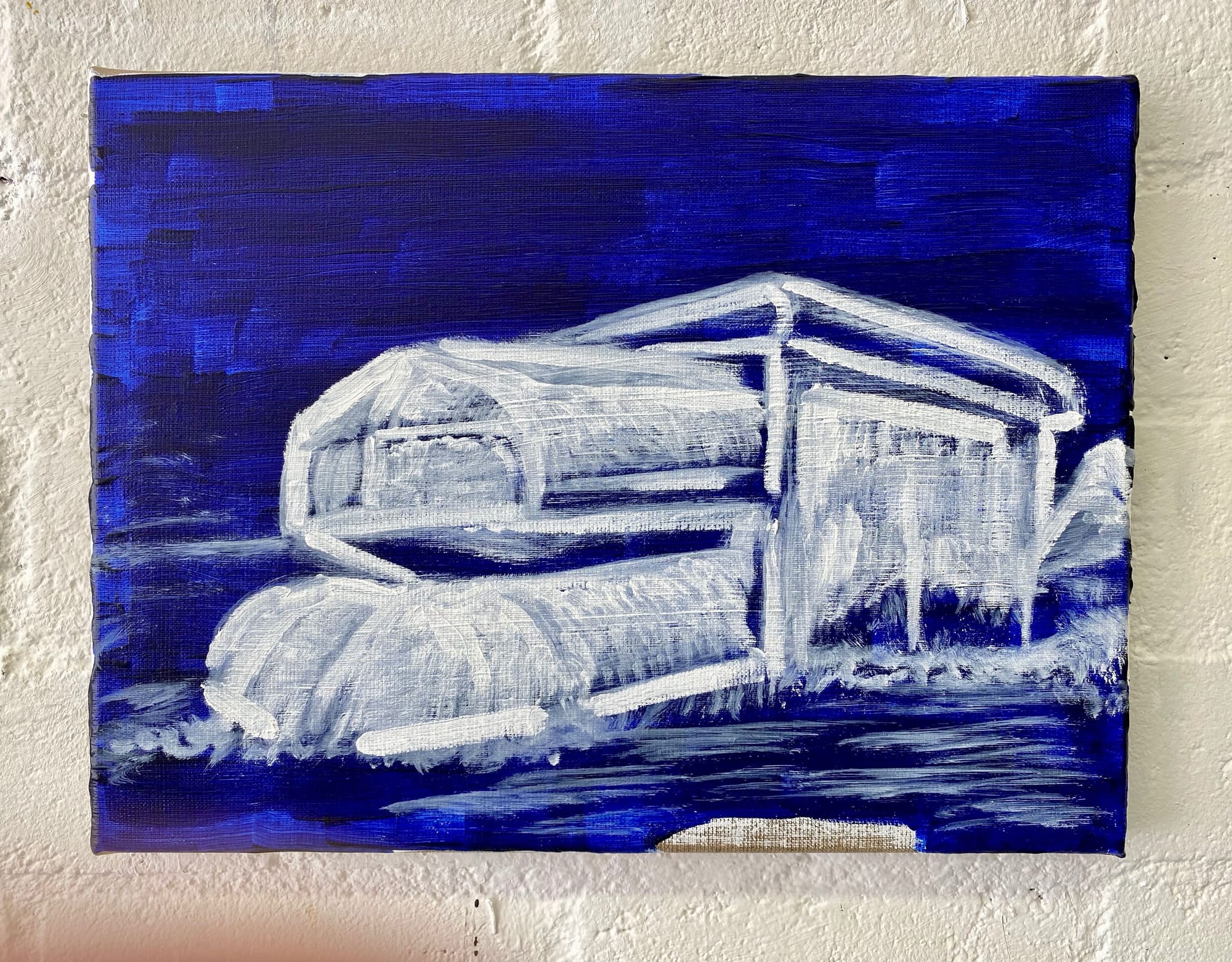 Lost History - On the Border  - 2025 30x40x2 cm  olieverf op canvas