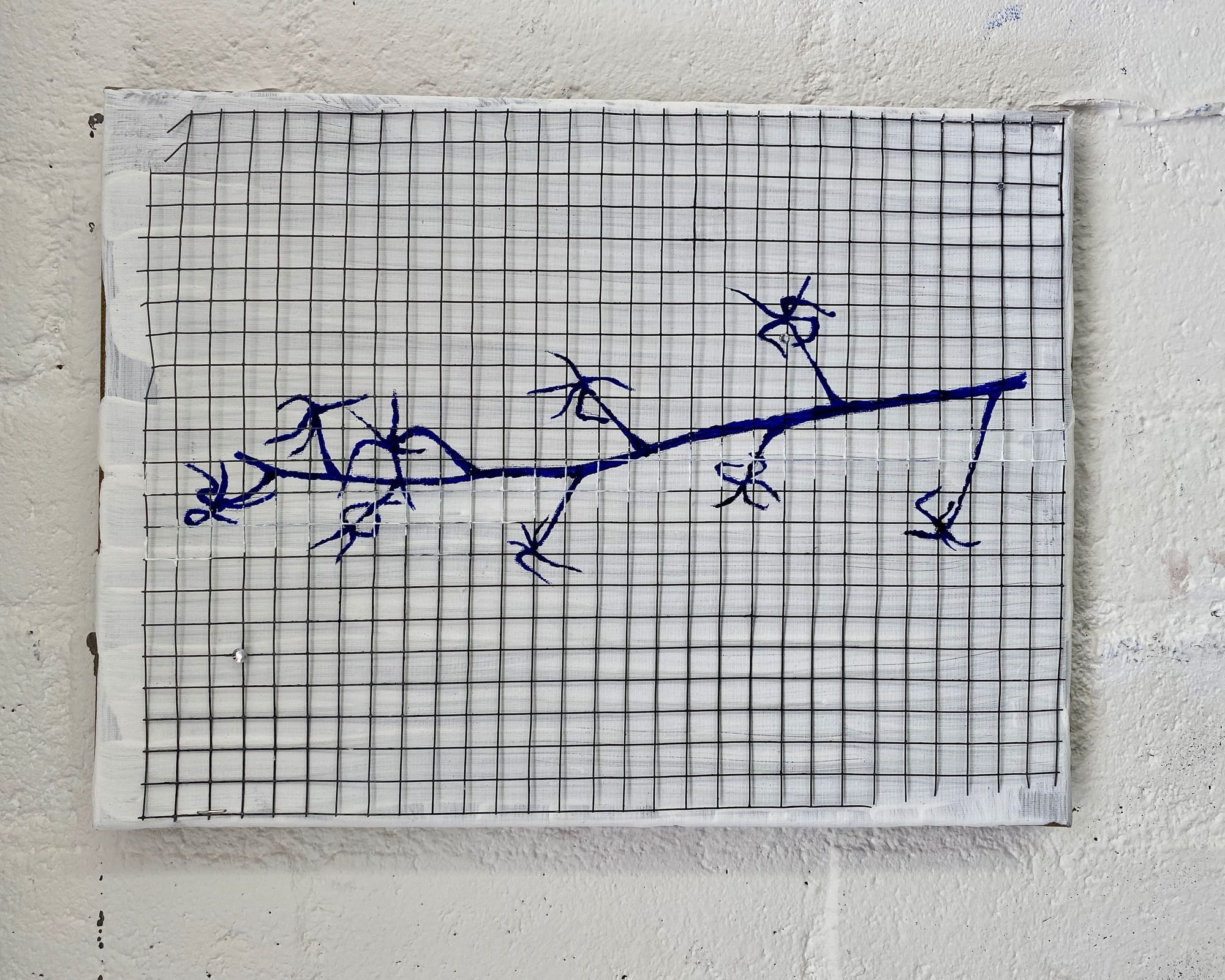 On the Border/Stolen Food - 2025  acryl op canvas met raster en glossy's