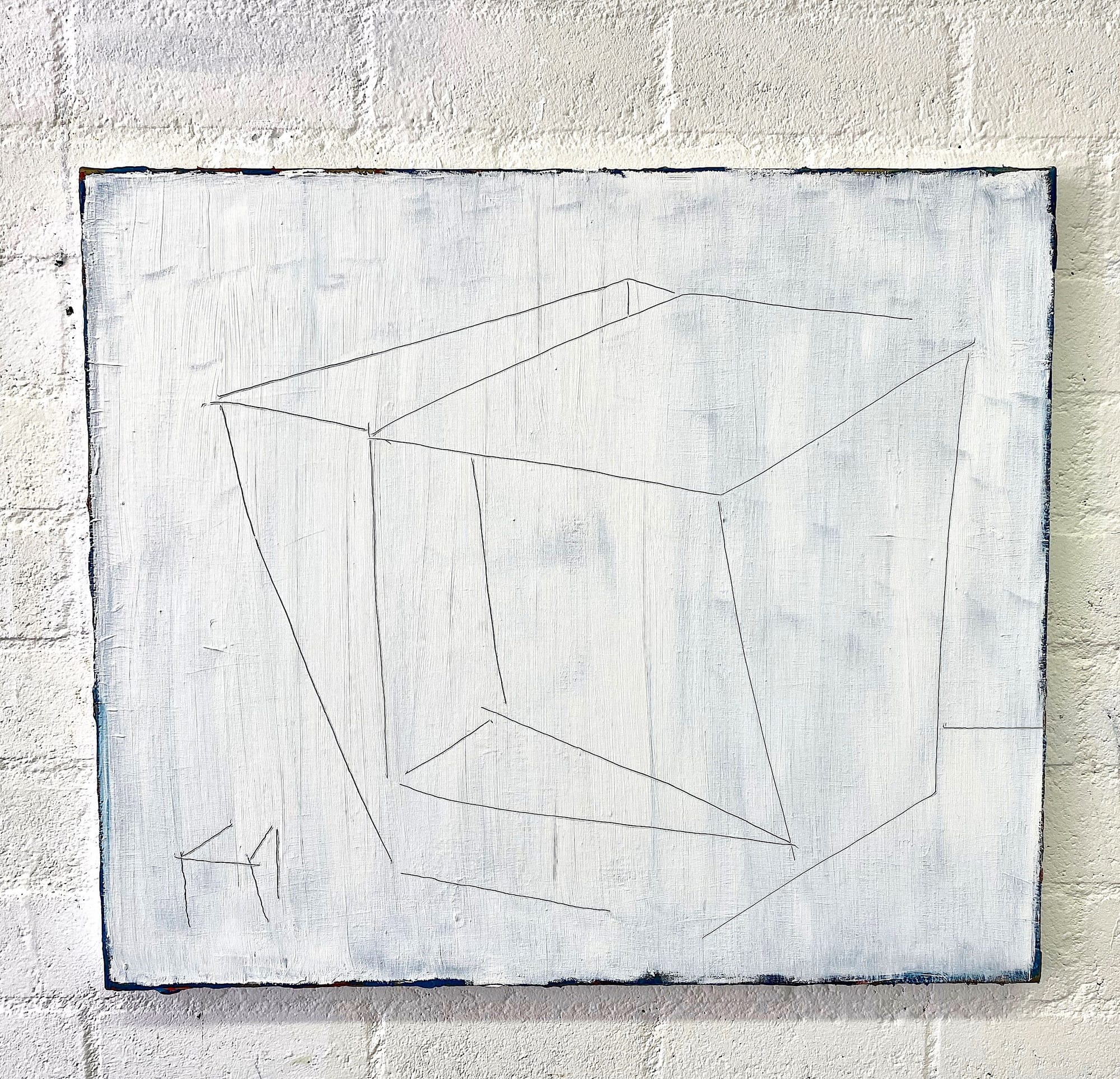 On the Border - de-constructed House 2025  - olieverf /mixed media  60x70x3 cm