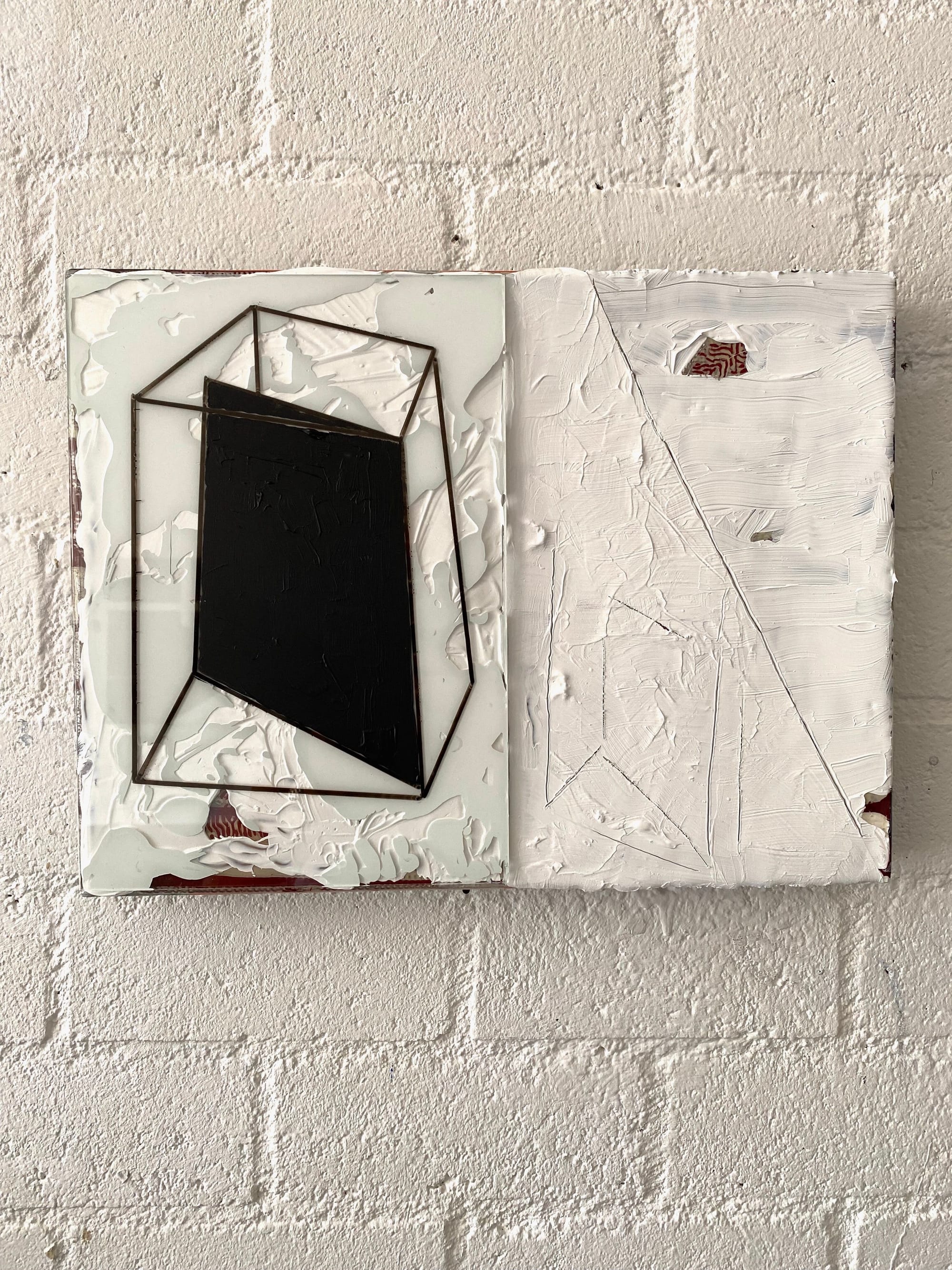Apparently A House  2026  Mixed Media op loodpaneel 30x40x3 cm