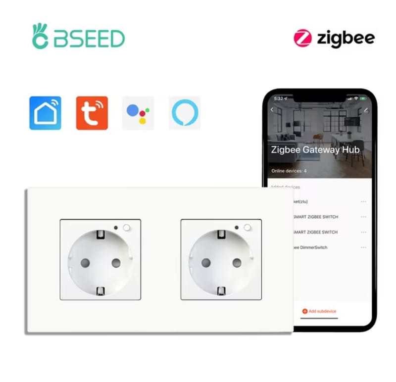 Smart Gniazdka 2P Zigbee 3 "BSEED"