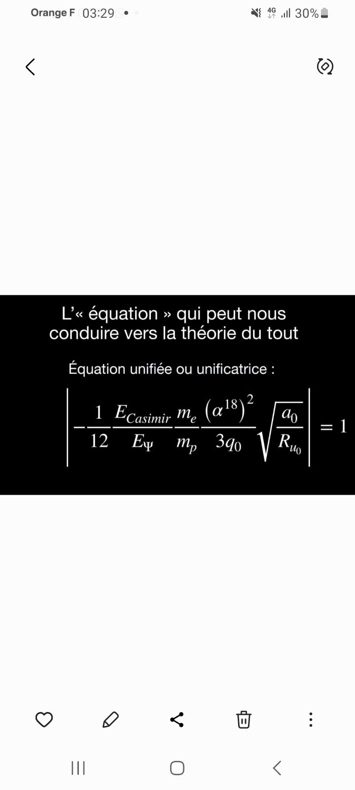 ARTICLE NO 72: OÙ EN EST LA "THÉORIE DU TOUT"?...VOICI UNE "ÉQUATION UNIFICATRICE" QUI NOUS DIT,QUI NOUS DÉCRIT LES CARACTÉRISTIQUES PHYSIQUES IMPORTANTES DE NOTRE UNIVERS...affaire à suivre...Article en date du 22 Novembre 2025