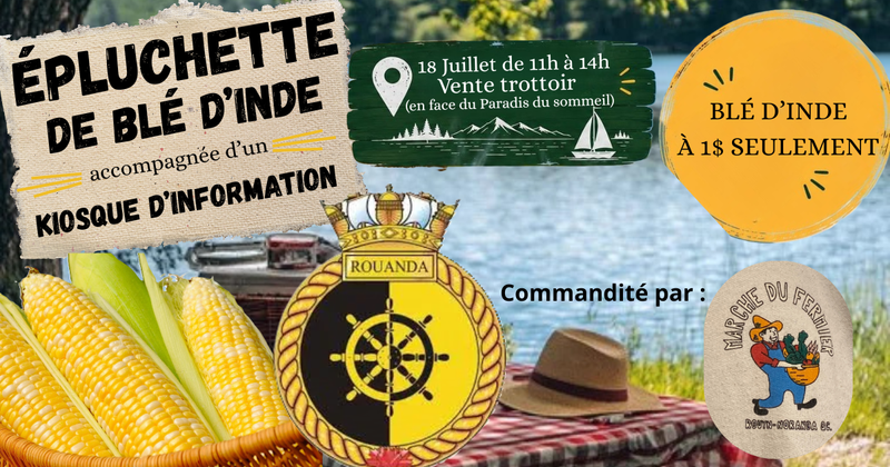 Kiosque à la vente trottoir + Épluchette de blé d'inde