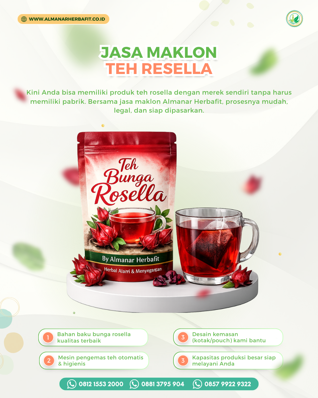 tampat produksi teh rosella di jogja bersama almanar herbafit 