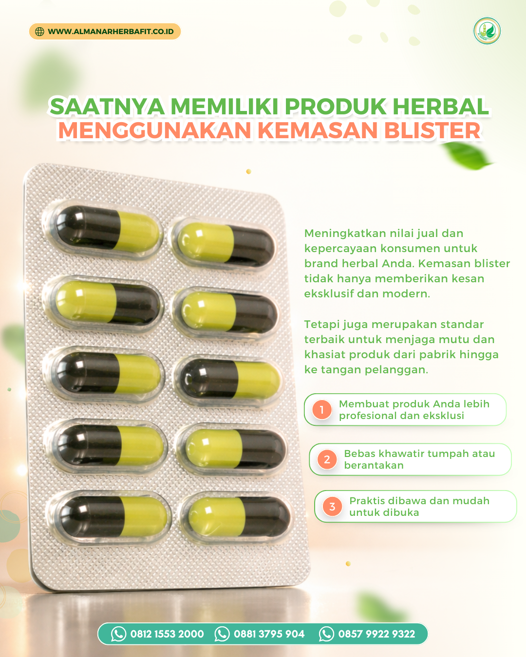 pabrik maklon herbal yang menerima pengemasan menggunakan kemasan blister