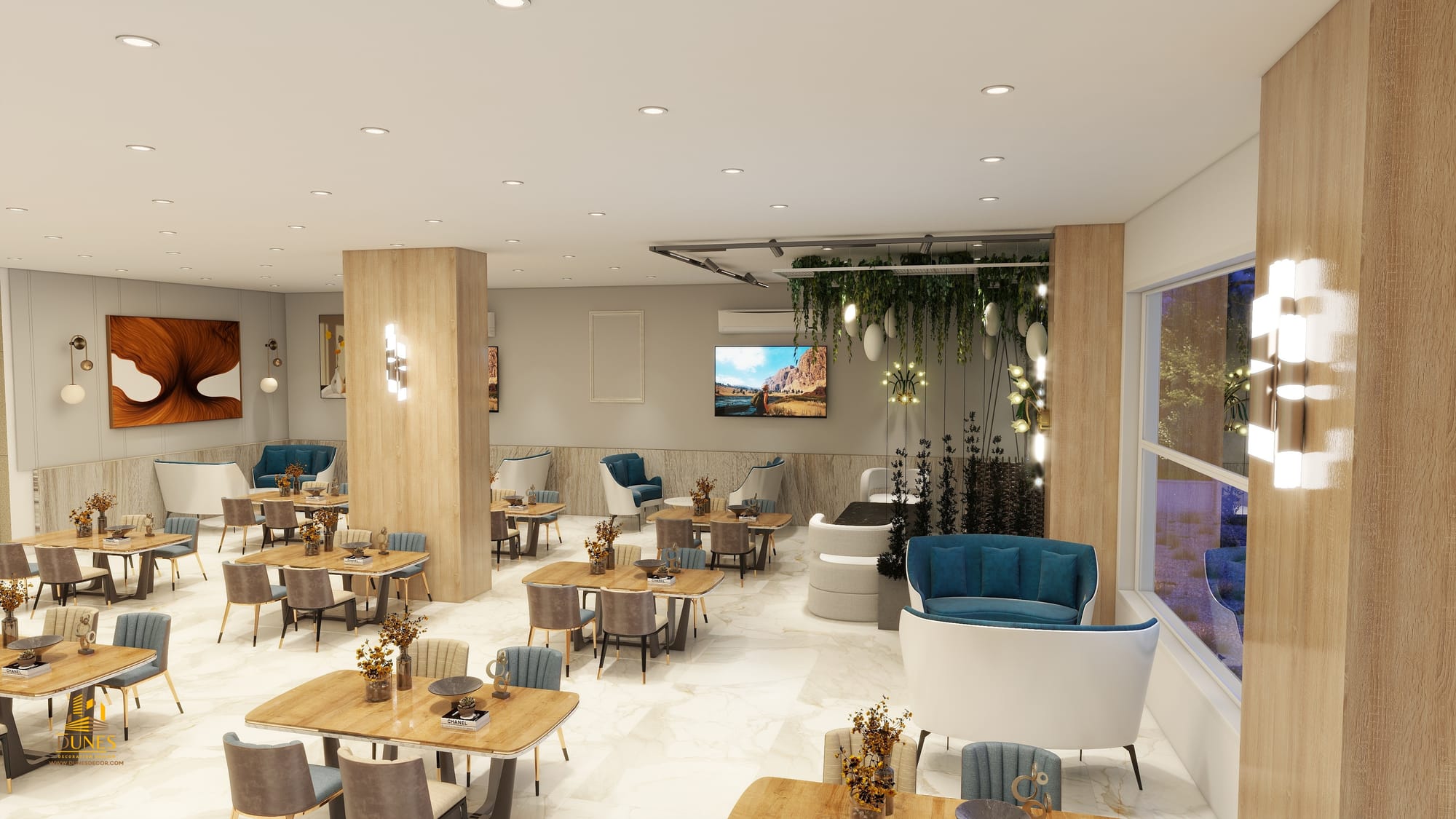 تصميم واشرف اعمال مطعم فيفيان في منطقه اربد