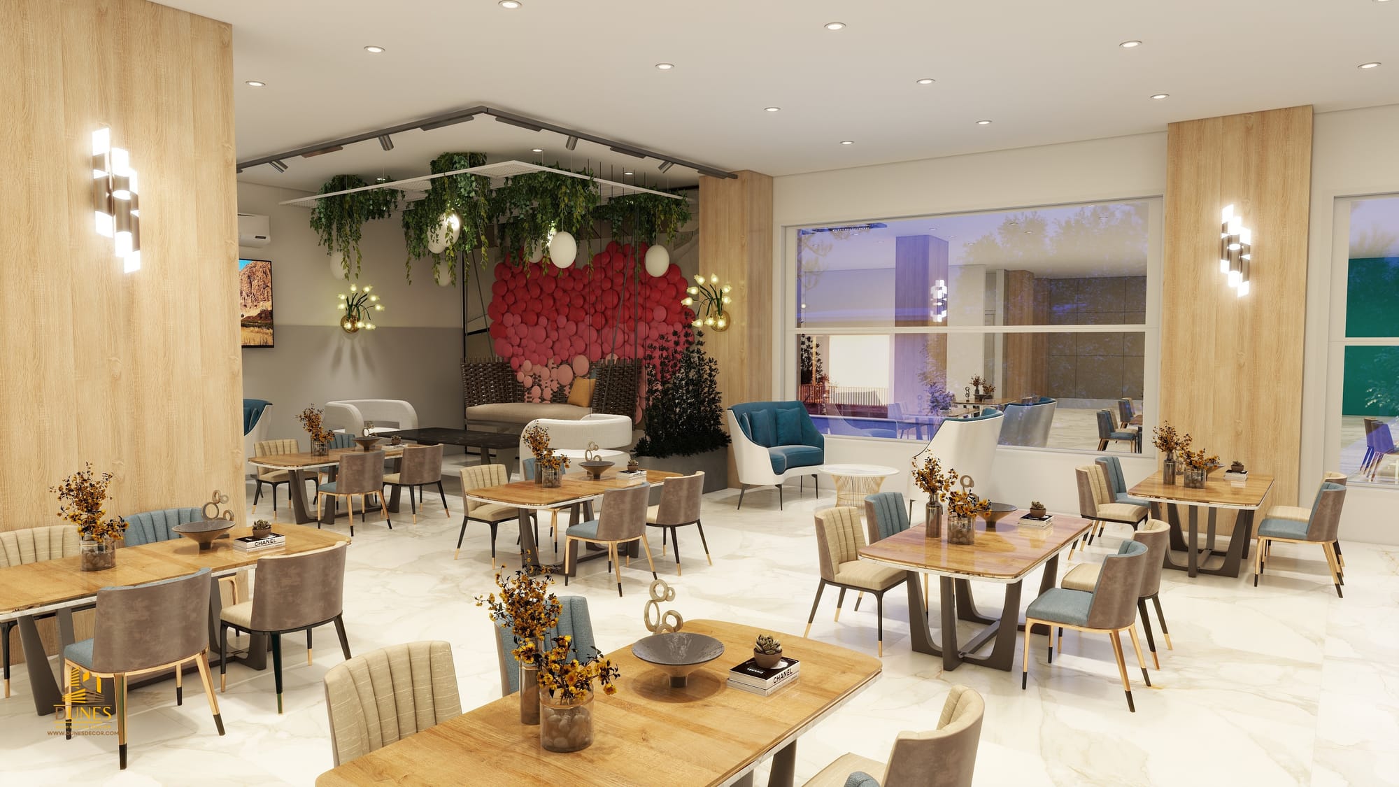 تصميم واشرف اعمال مطعم فيفيان في منطقه اربد