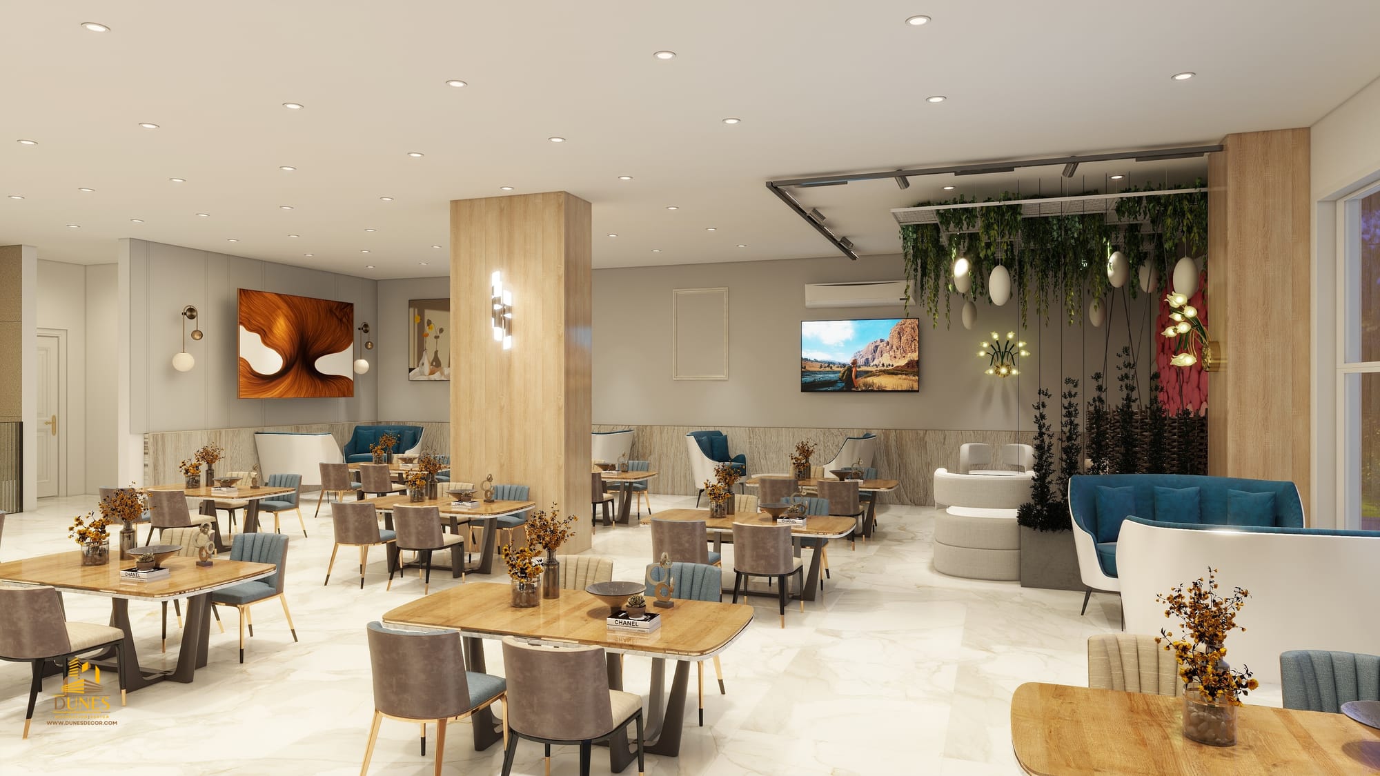 تصميم واشرف اعمال مطعم فيفيان في منطقه اربد