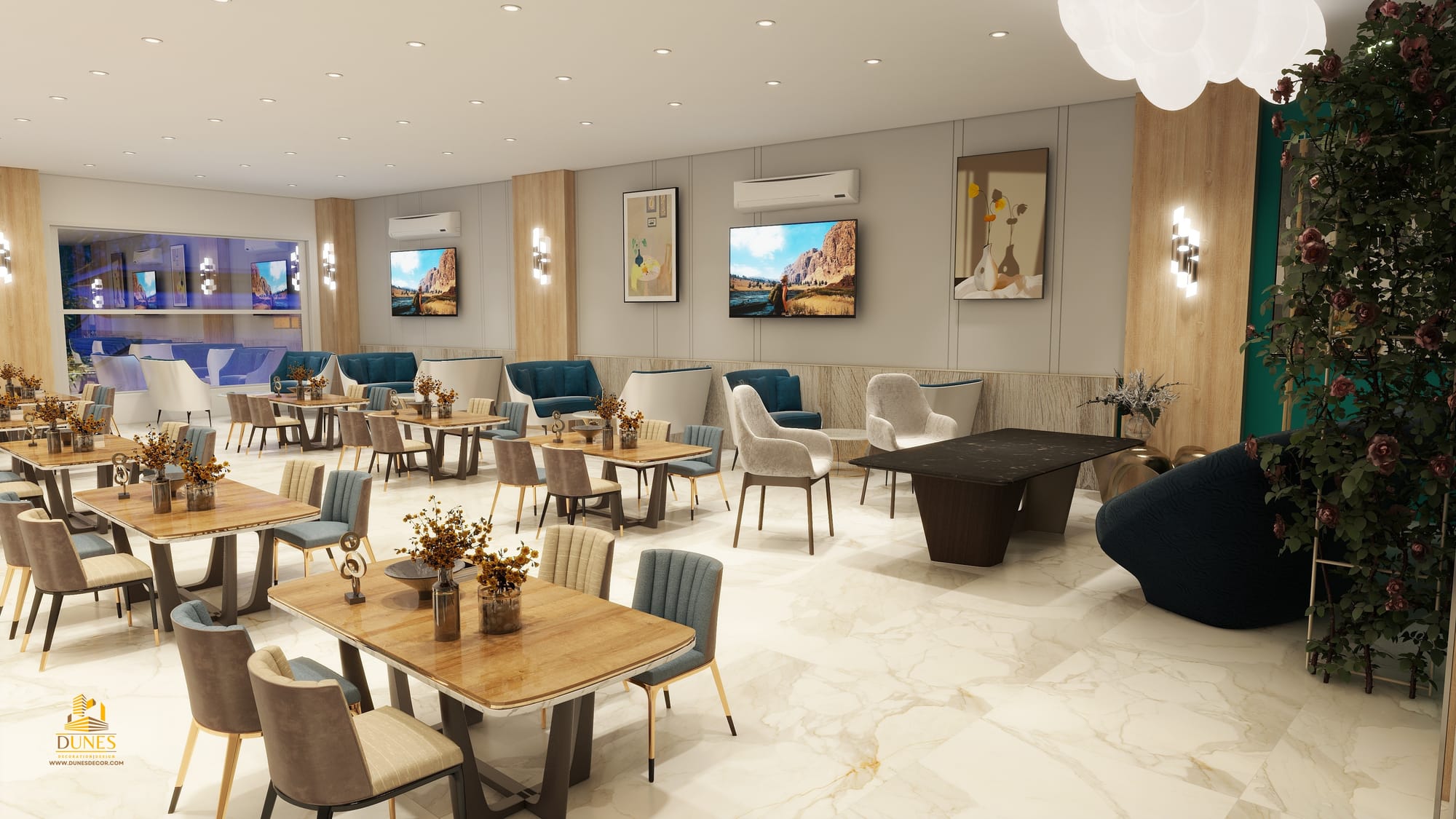 تصميم واشرف اعمال مطعم فيفيان في منطقه اربد