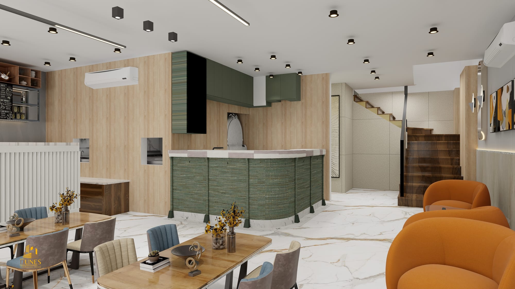 تصميم واشرف اعمال مطعم فيفيان في منطقه اربد