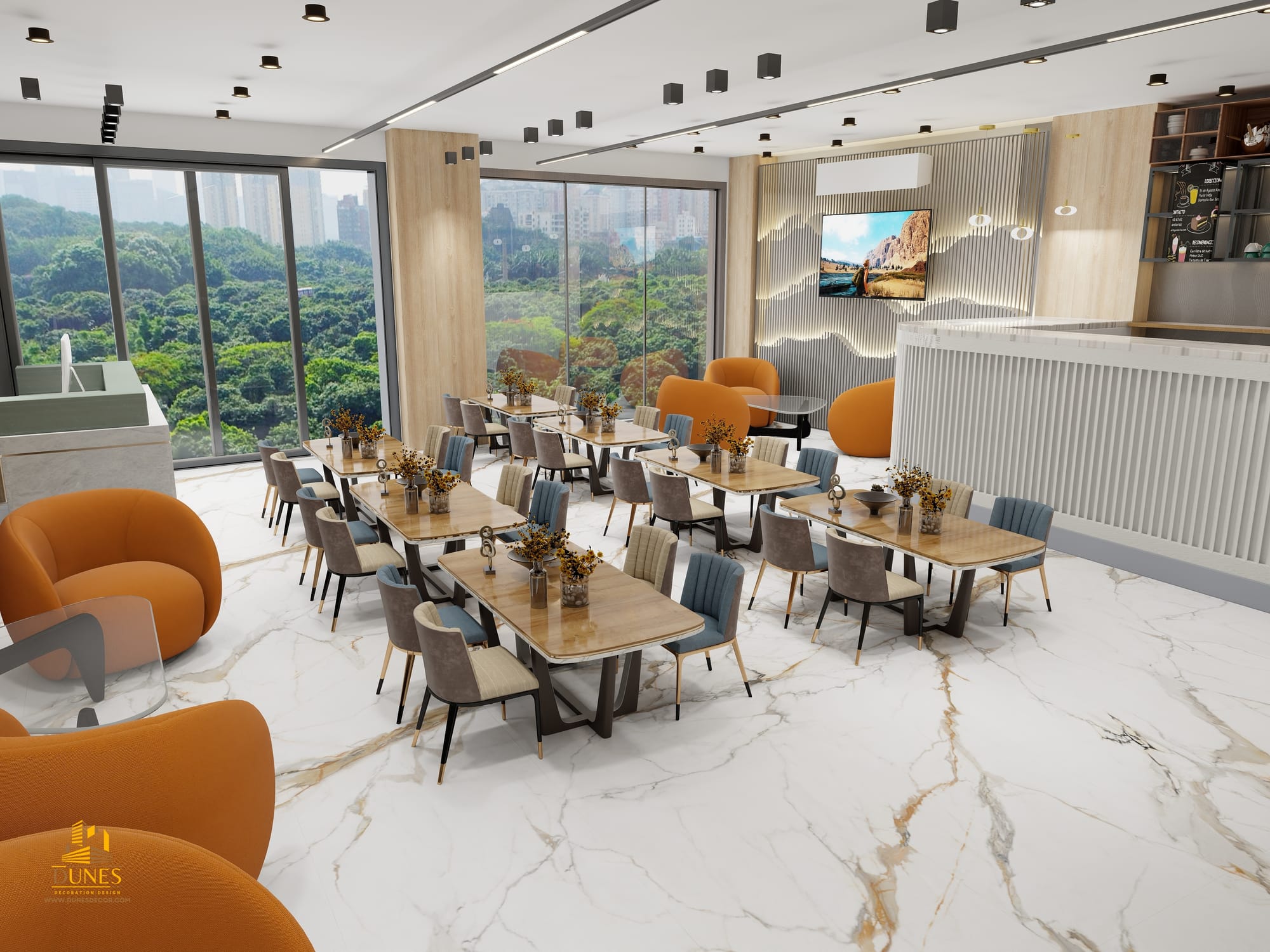 تصميم واشرف اعمال مطعم فيفيان في منطقه اربد