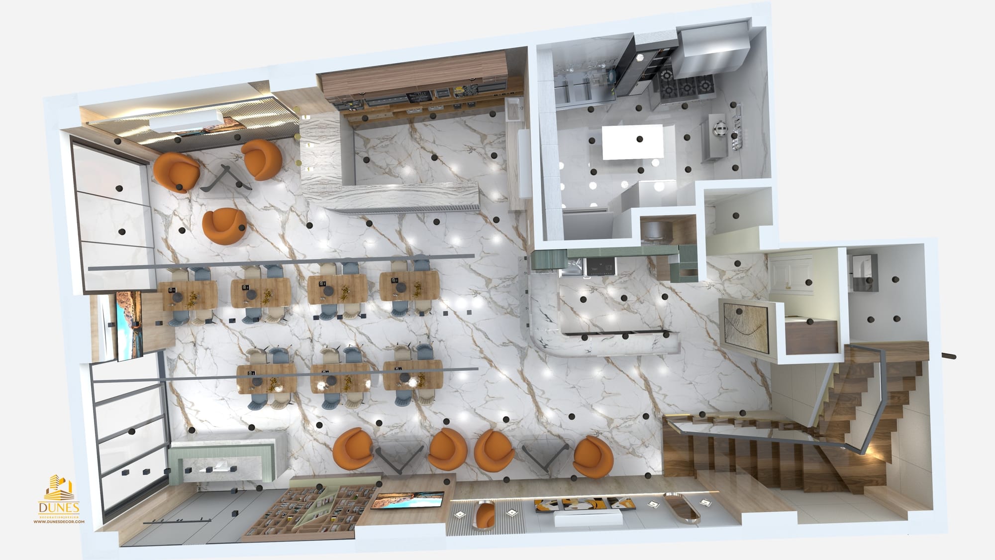 تصميم واشرف اعمال مطعم فيفيان في منطقه اربد