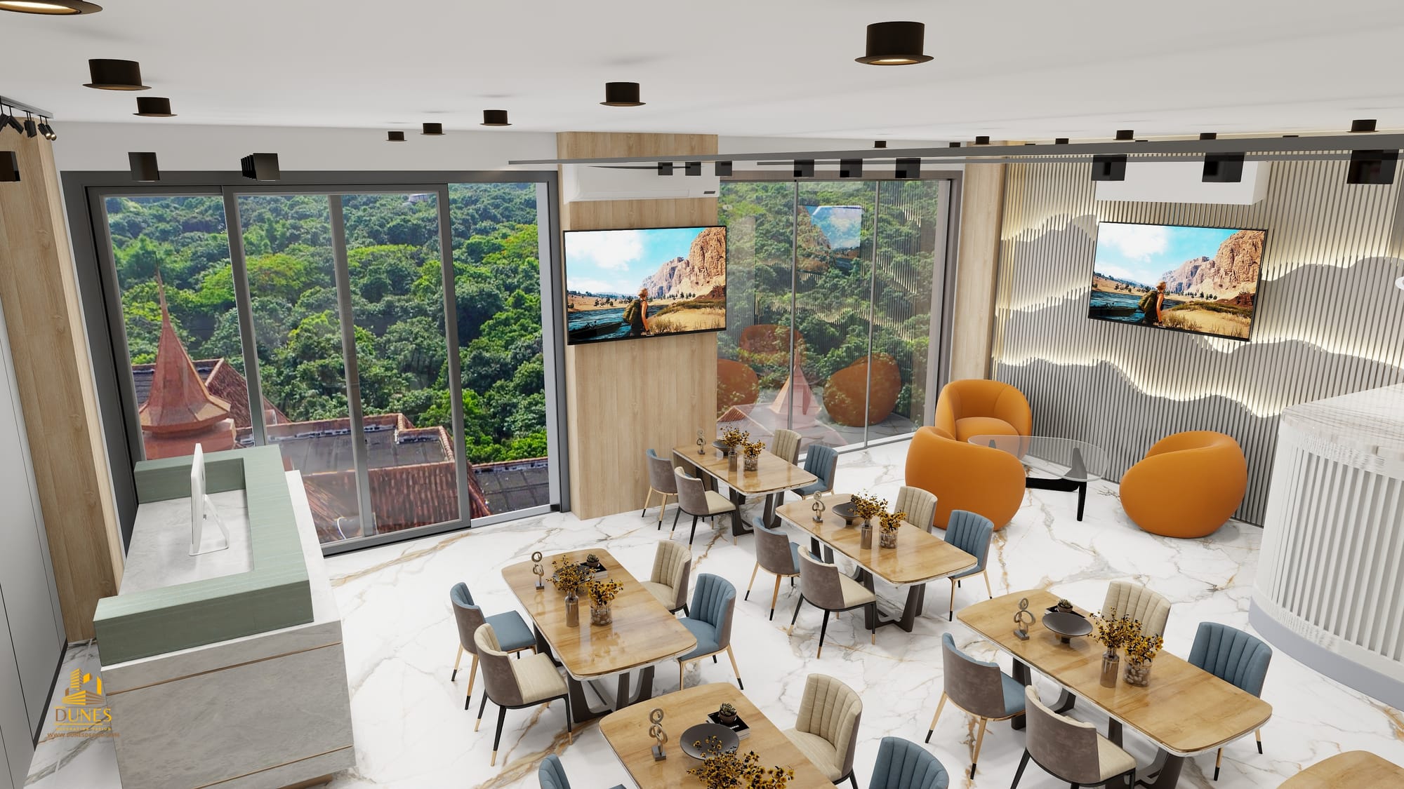 تصميم واشرف اعمال مطعم فيفيان في منطقه اربد