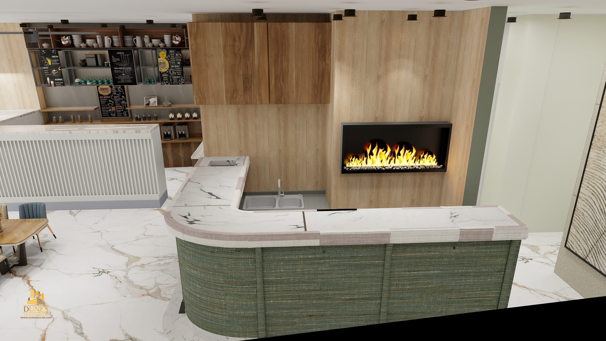 تصميم واشرف اعمال مطعم فيفيان في منطقه اربد