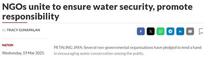 710) NGOs UNITE TO ENSURE WATER SECURITY, PROMOTE RESPONSIBILITY - THE STAR - 19/03/2025