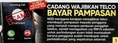 916) CADANG WAJIBKAN TELCO BAYAR PAMPASAN - SINAR HARIAN - 15/11/2025