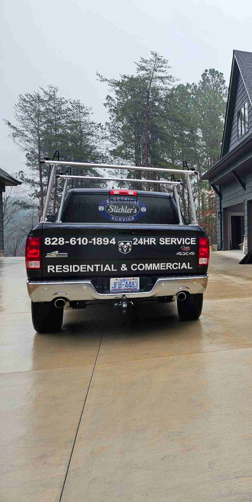 Stickler's Electrical Service truck in Hickory, NC