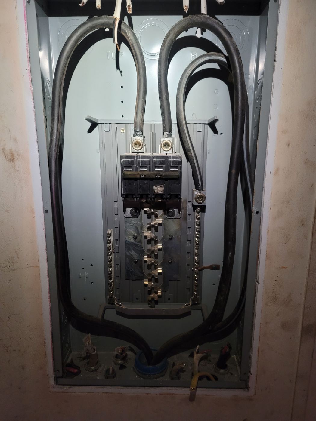 Neatly dressed wiring in a new breaker panel by Stickler’s Electrical Service, electrician serving Brookford, NC
