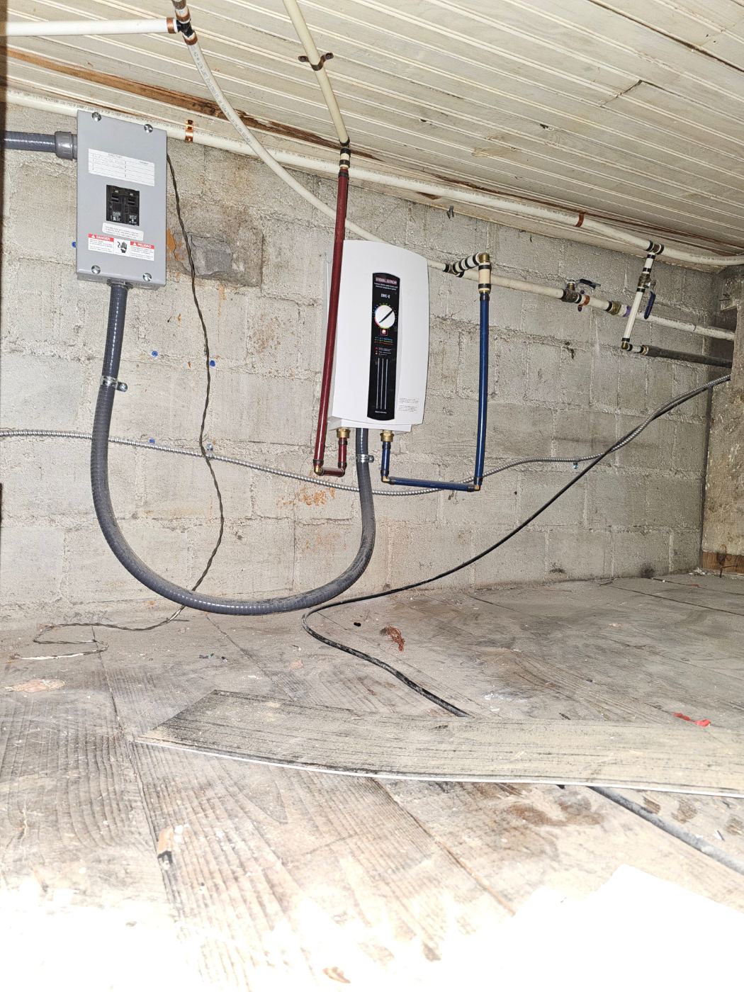 Tankless water heater wired by Stickler’s Electrical Service, electrician serving Valdese, NC