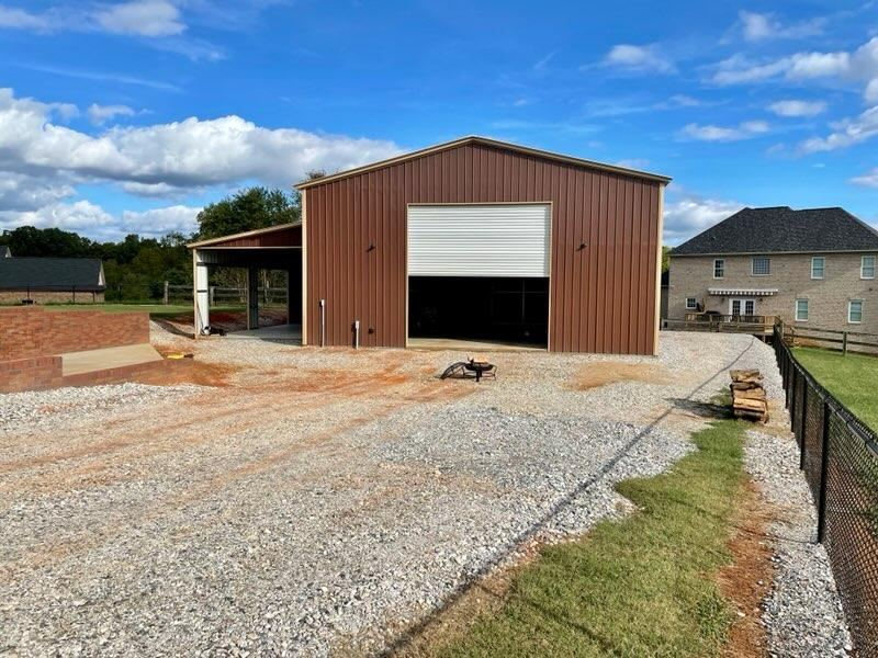 Detached metal garage in Granite Falls, NC wired by Stickler's Electrical Service