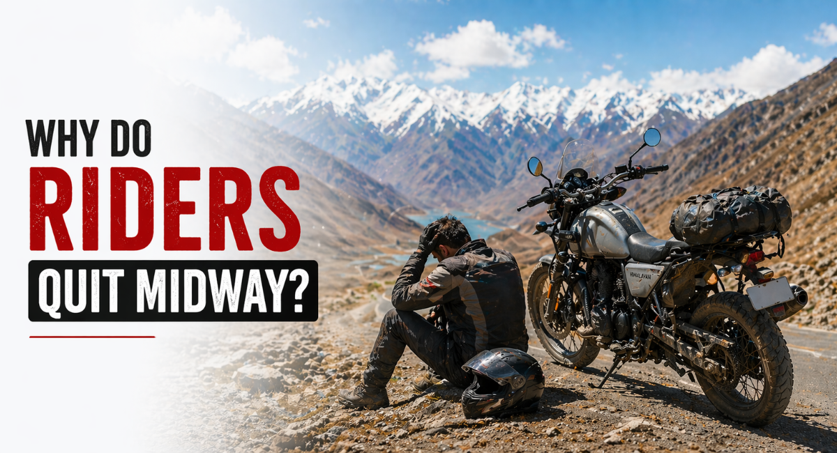 Why do riders quit midway on Himalayan motorcycle tours?