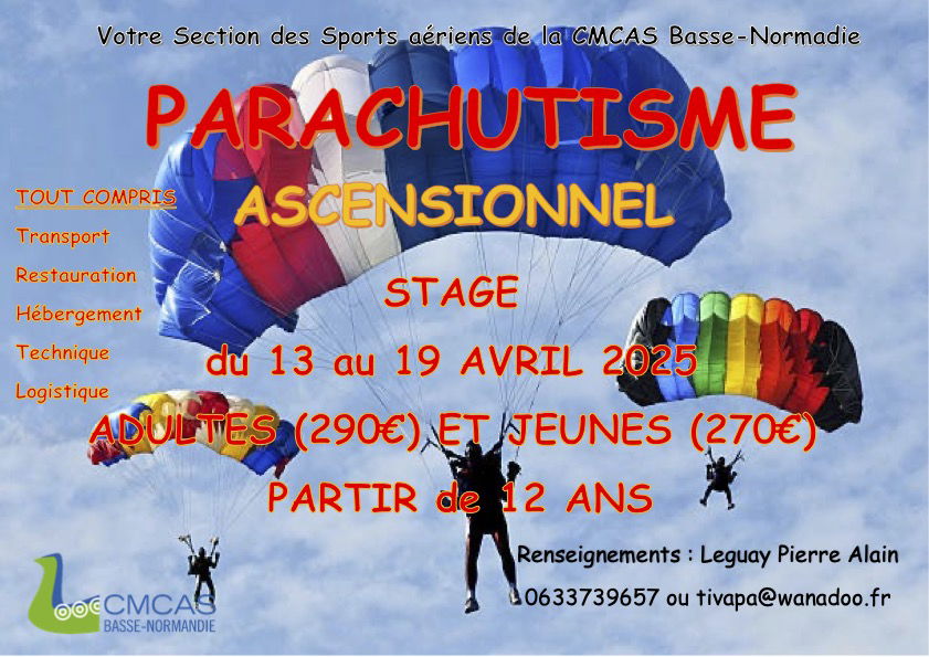 Stage de Parachutisme Ascensionnel