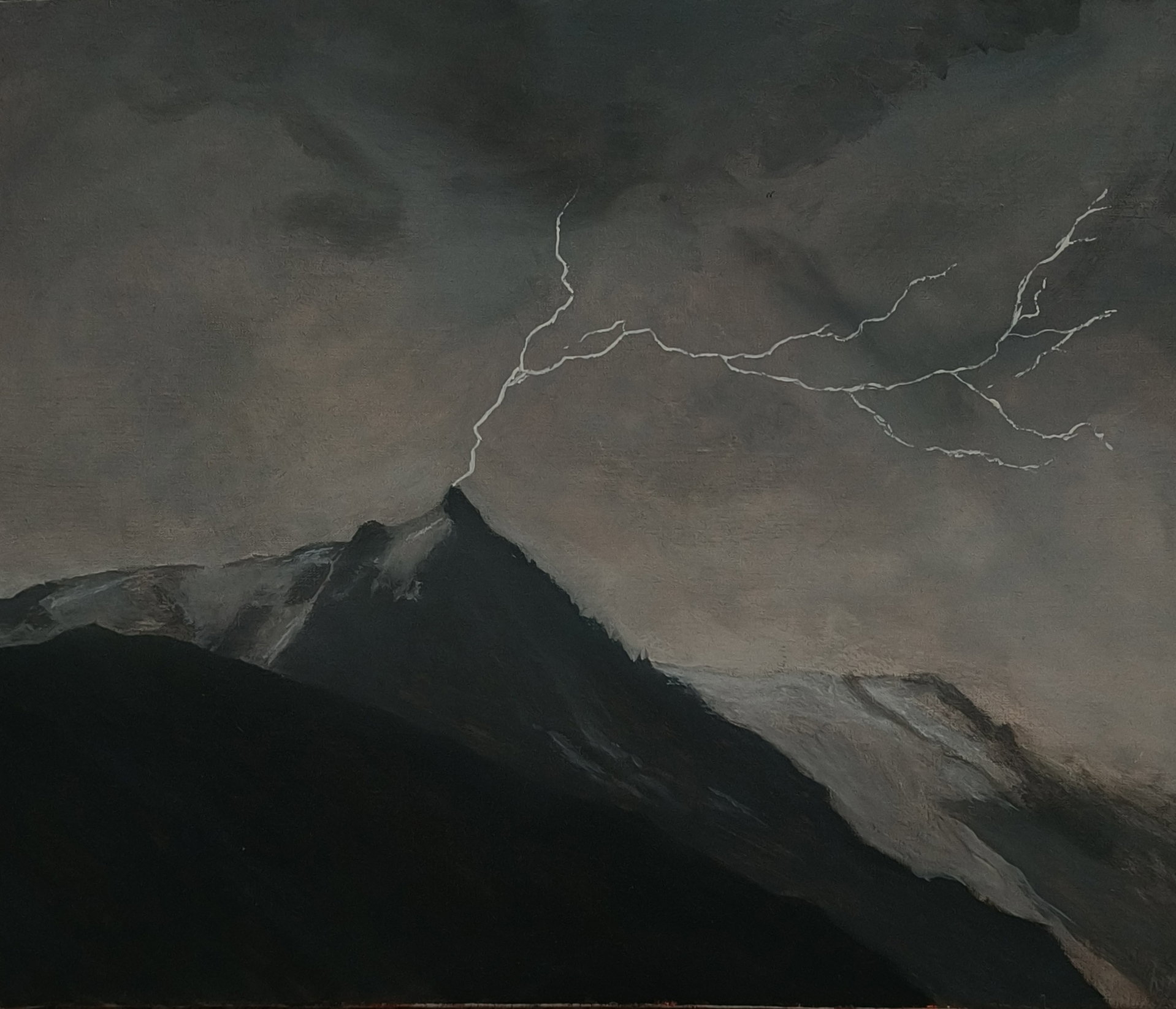 Orage sur l'Aiguille du Midi (46 x 38 cm)