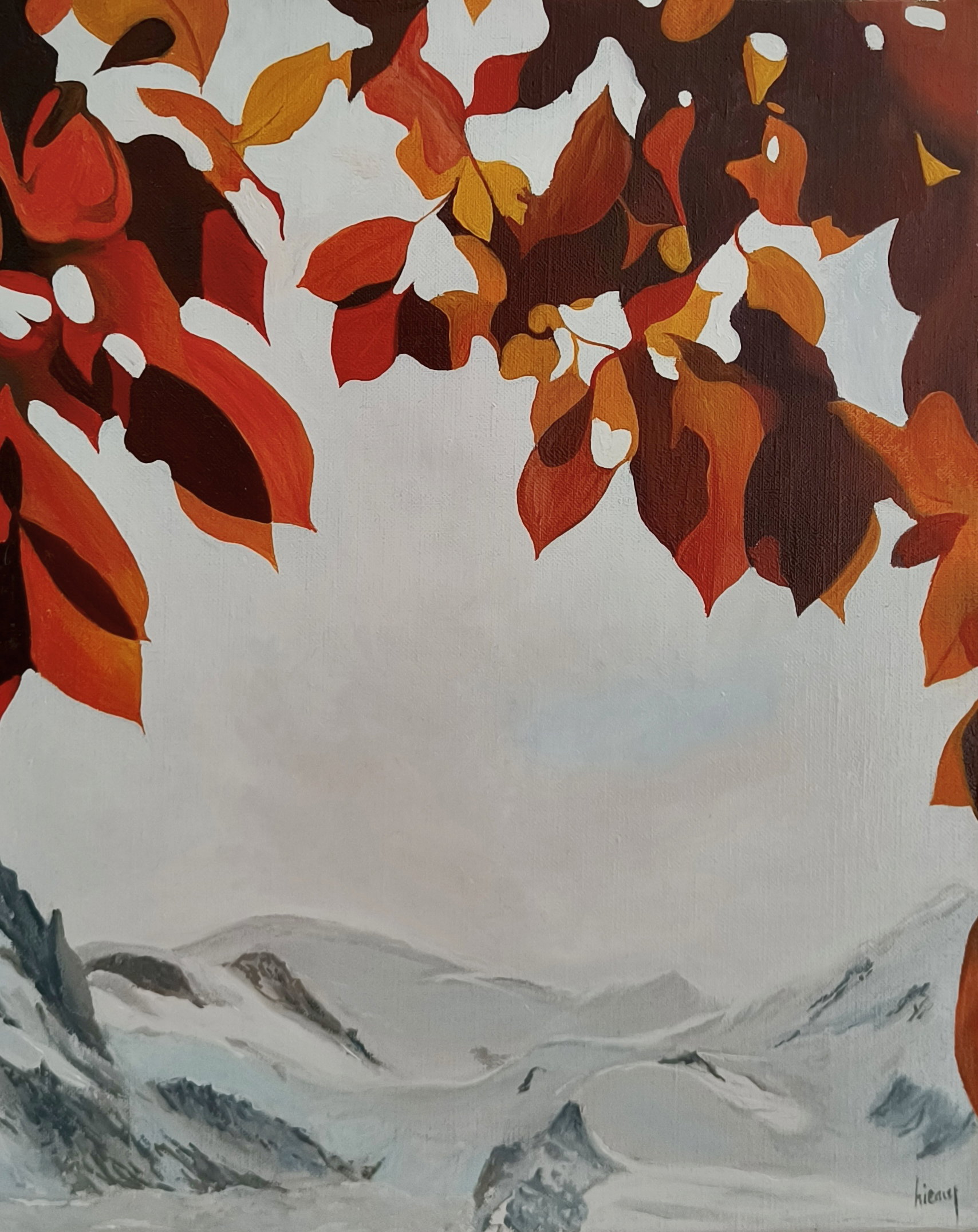 Lumière d'automne sur le Mont Blanc vu depuis Chamonix