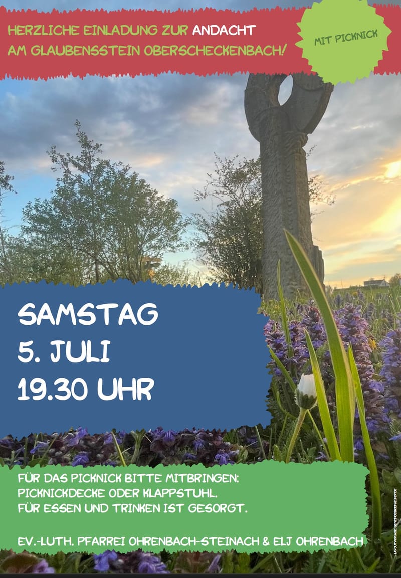 Andacht am Glaubensstein Oberscheckenbach