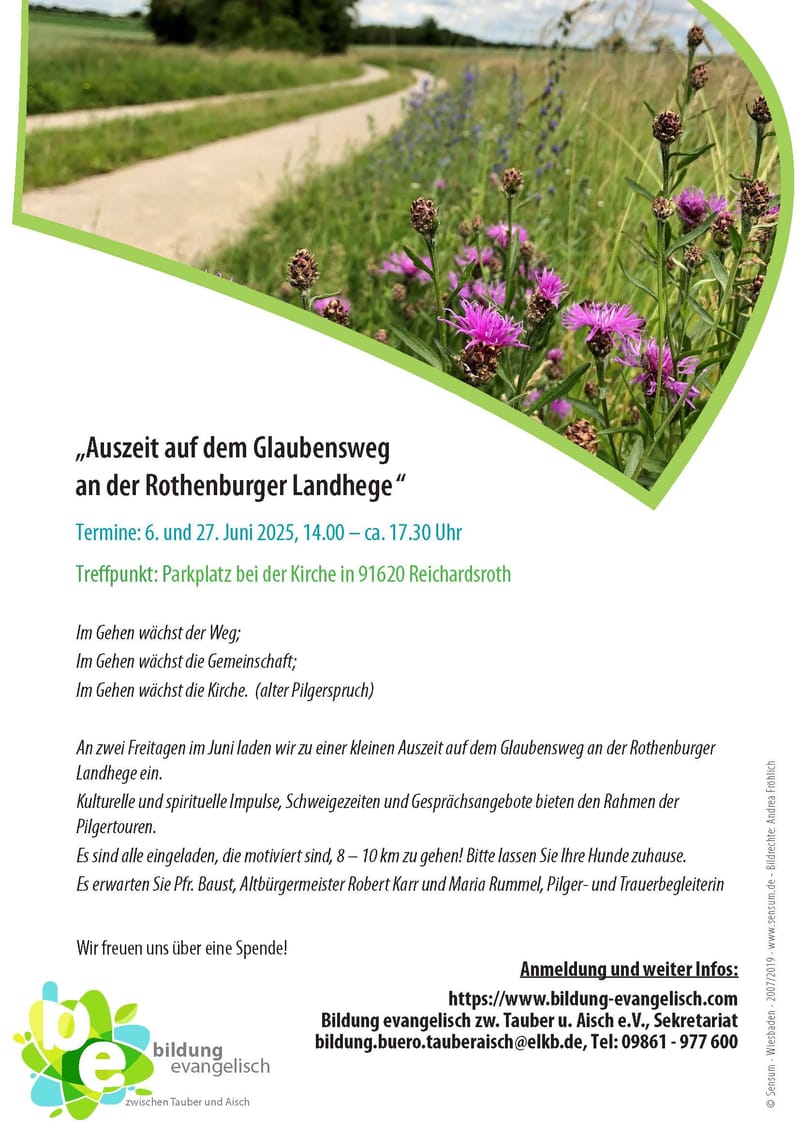 Bildung evangelisch: Auszeit auf dem Glaubensweg