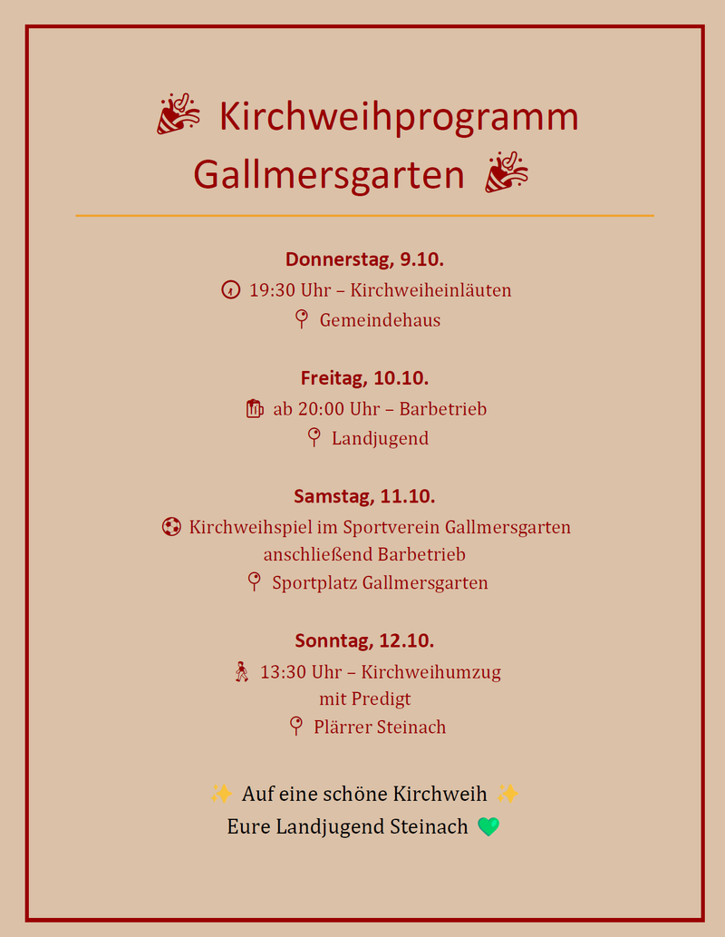 Kirchweih Steinach / Ens