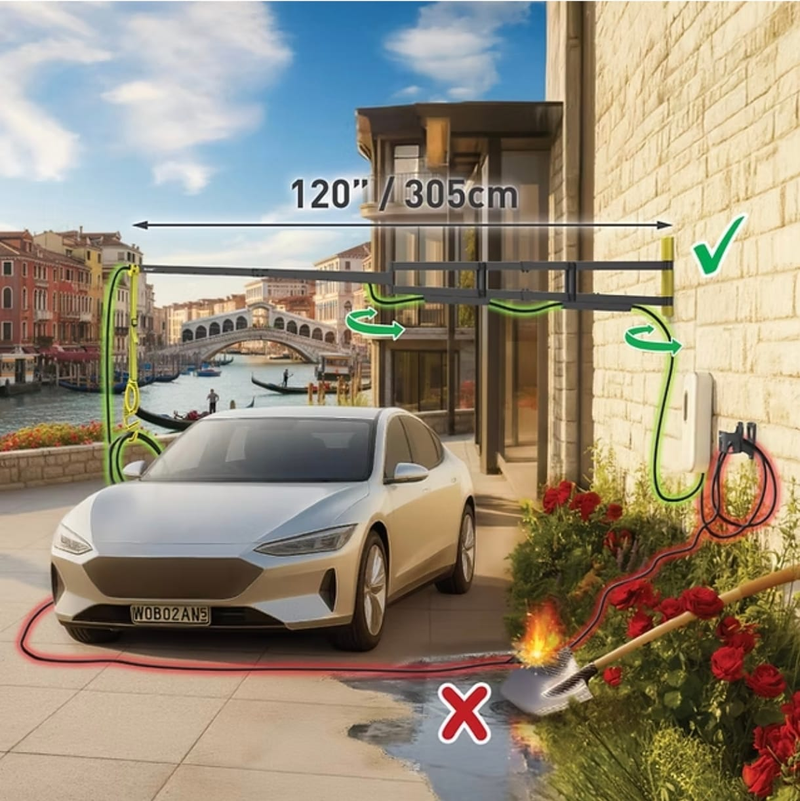 זרוע לעמדת טעינה לחשמלי 305 ס”מ EV300WM זרועות ברקן יבואן רשמי