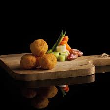 Croquetas de Puerros y gambas.