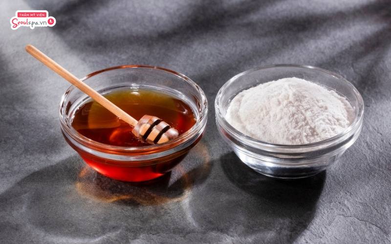 Baking soda với mật ong