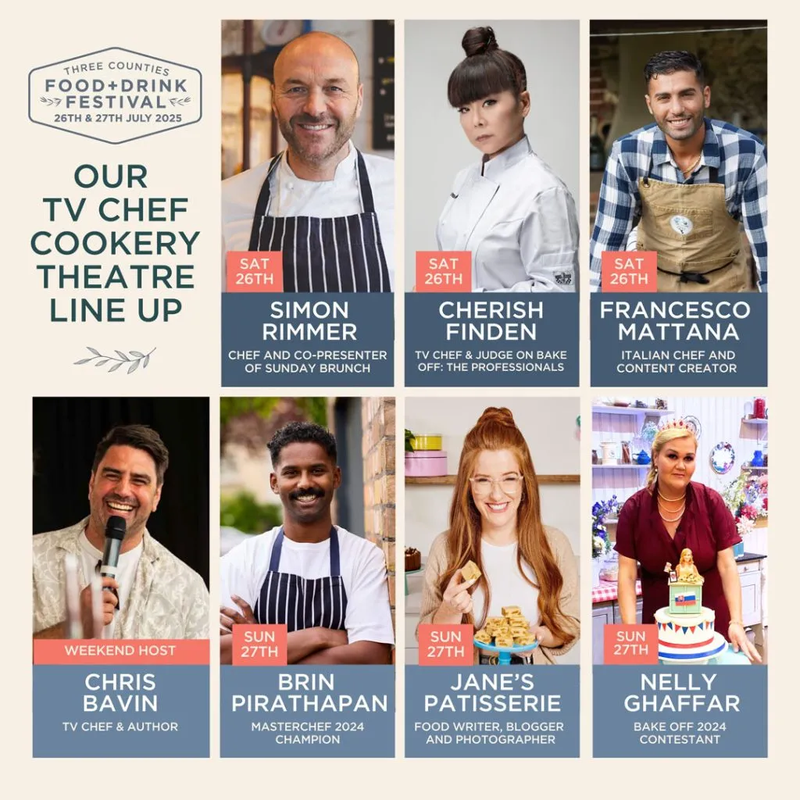 Three counties Food festival - Malvern 26th & 27th July 2025! We will be returning to the Three Counties Showground! Three Counties Food & Drink Festival serves up an amazing feast of delights for the whole family to experience, enjoy and savour.