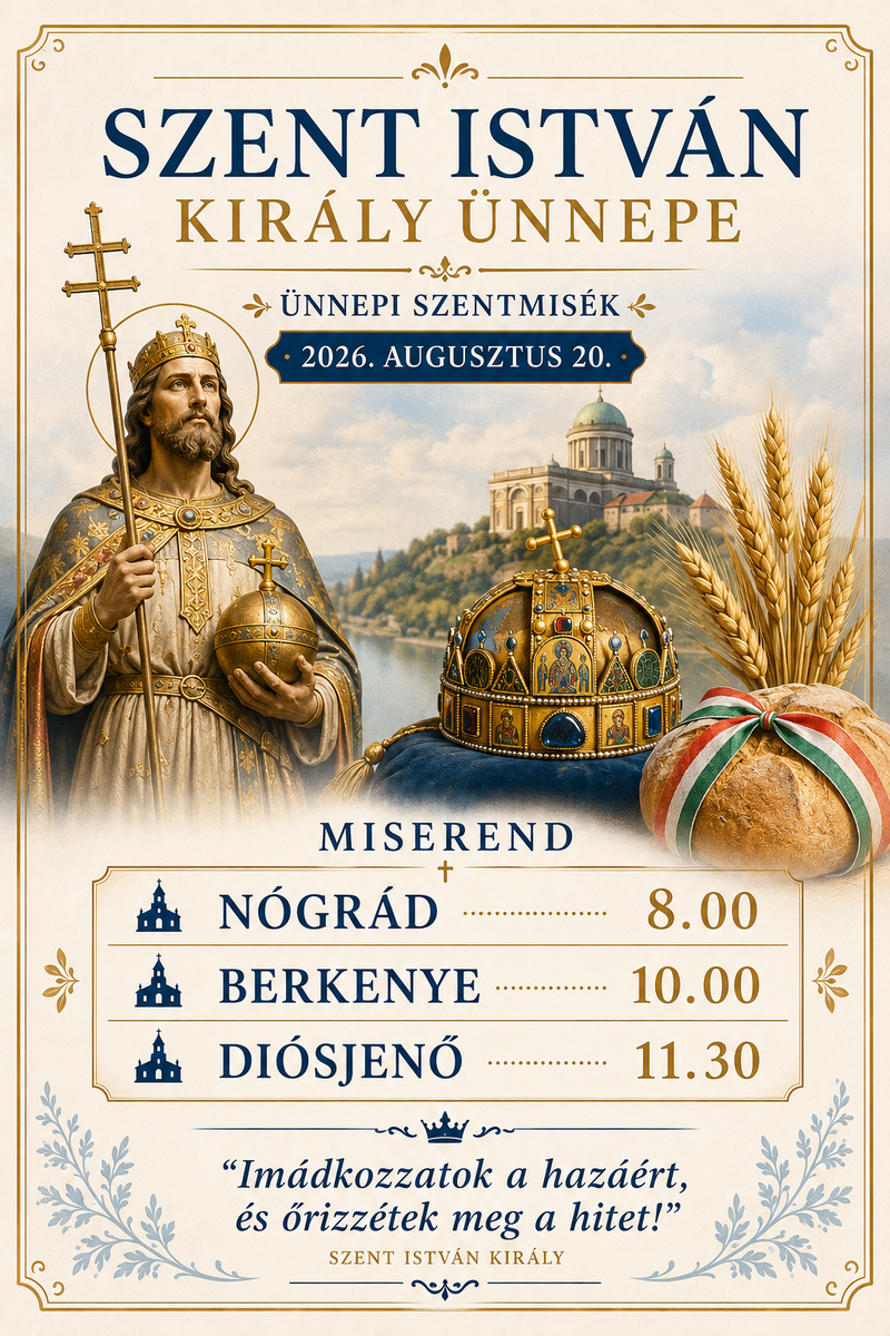 Augusztus 20-ai ünnepi szentmisék
