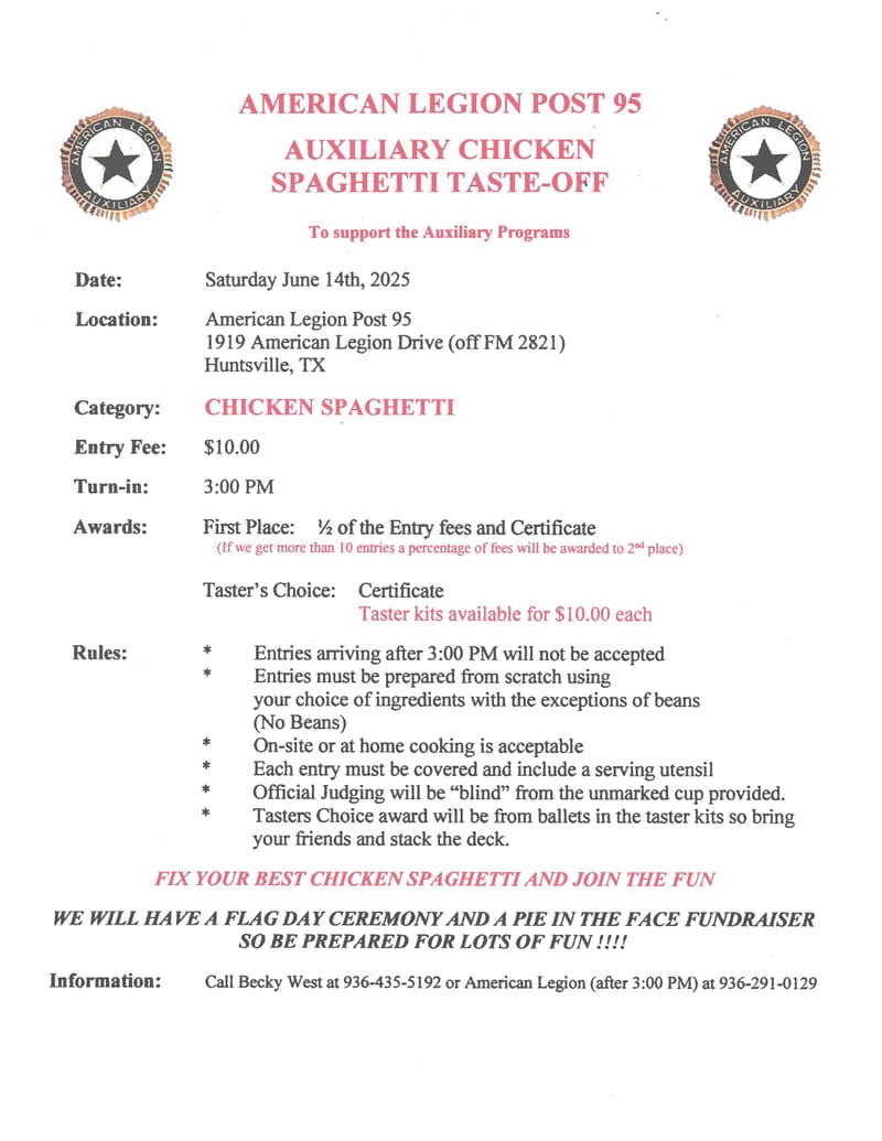 Auxiliary Chicken Spaghetti Taste-Off