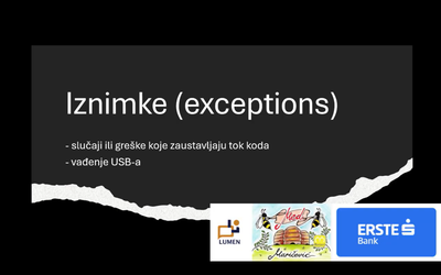 ŠKOLA PYTHONA: Drugo predavanje (2. sezona); Iznimke