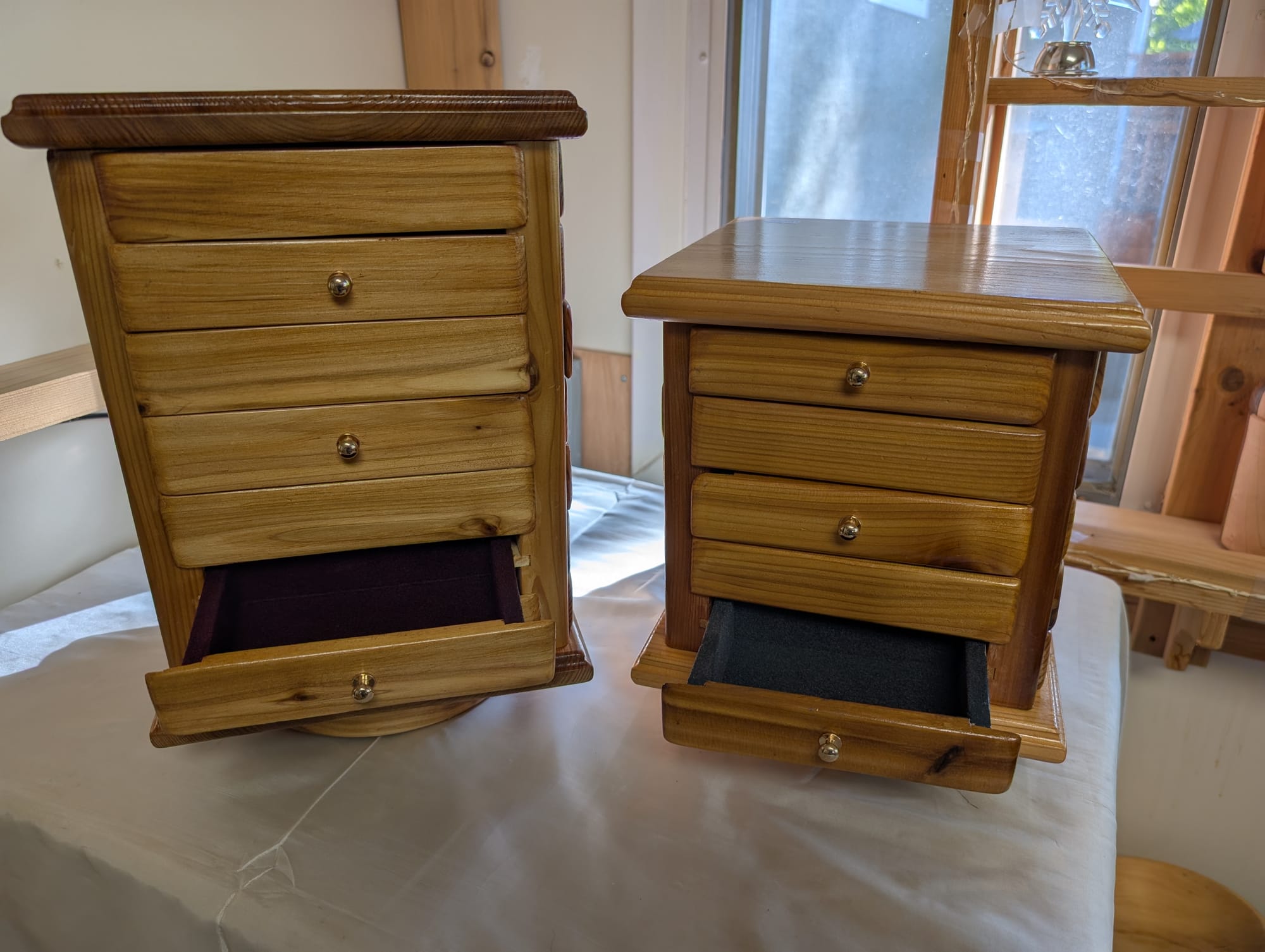 Lazy Susan jewelry boxes ( 2 new sizes)