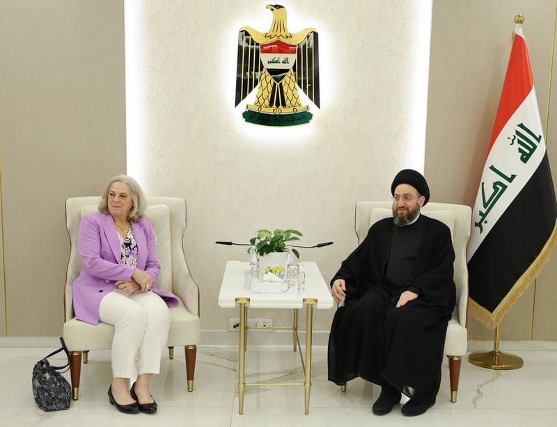 إلتقي سماحه السيد عمار الحكيم سفيرة الولايات المتحدة الأمريكية لدى بغداد السيدة إلينا رومانيسكي