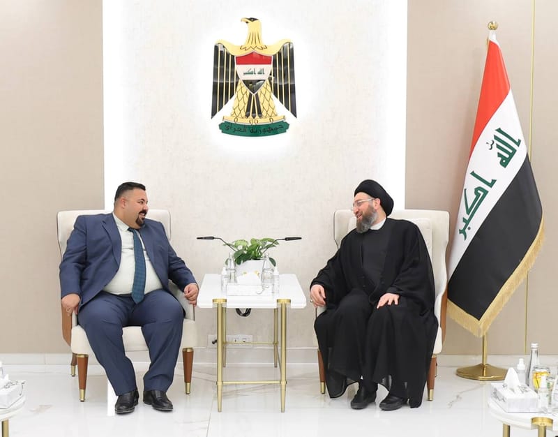 إلتقى سماحة السيد عمار الحكيم  رئيس مجلس محافظة واسط الأستاذ علي سليمون الشمري ونائبه وعدد من أعضاء المجلس