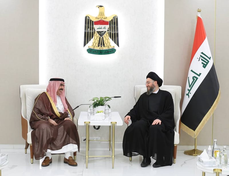 لقاء سماحة السيد عمار الحكيم الشيخ أحمد أبو ريشة رئيس مؤتمر صحوة العراق